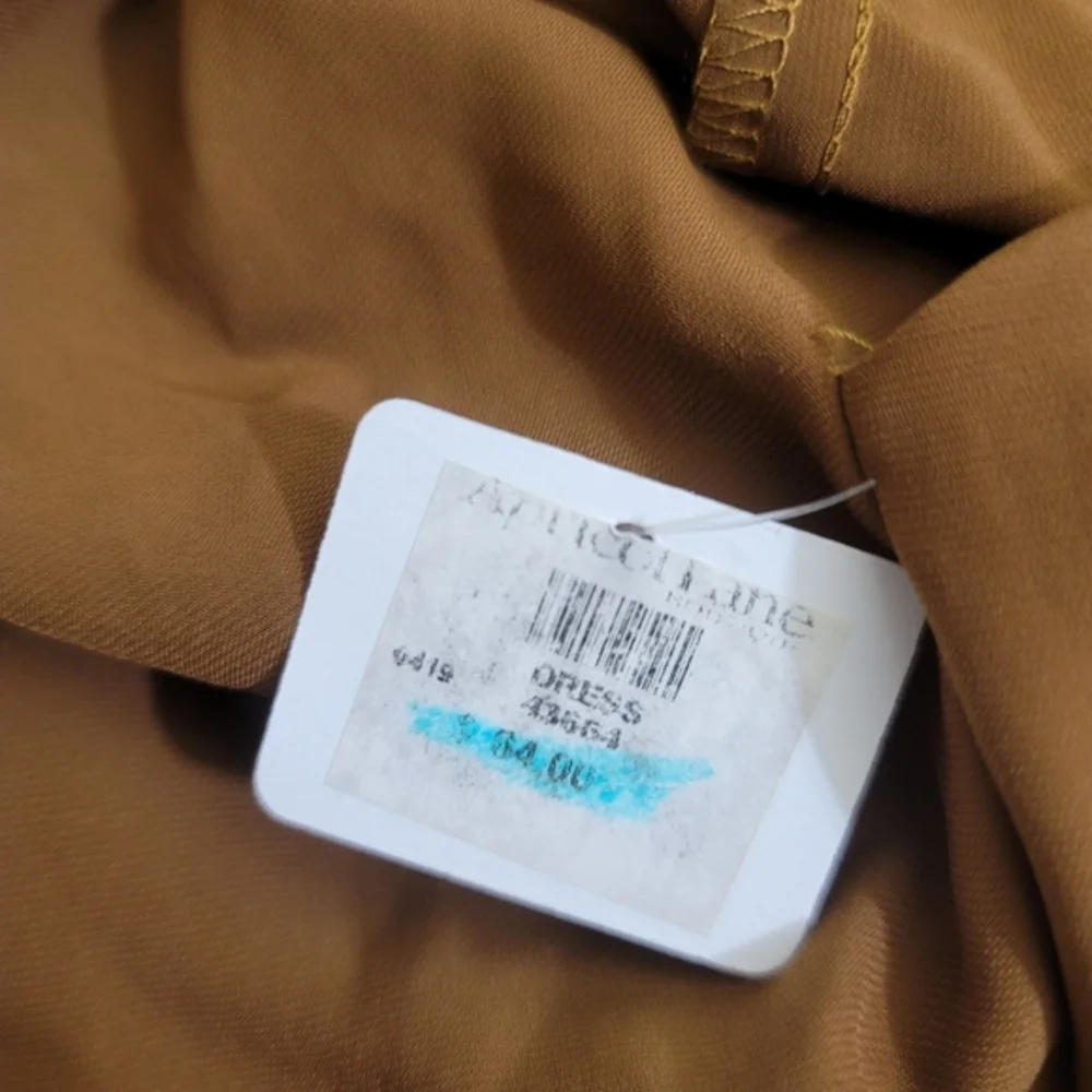 GILLI Dress One Shoulder Woven Draped Mini, size Large, Copper‎ Brown